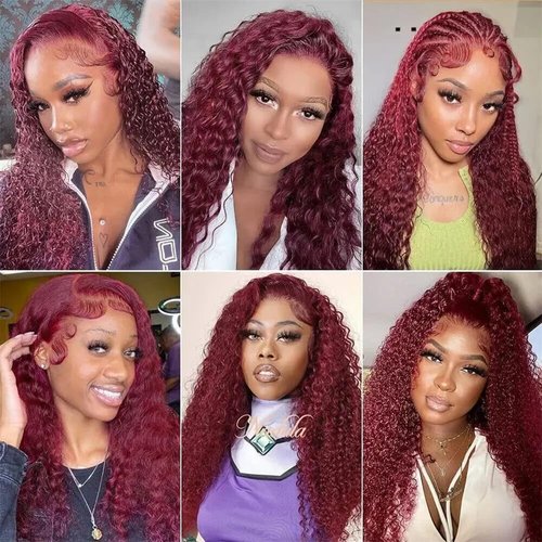 Condescension Human Hair Bundles Burgundy 99J Jerry Curly 18 20 22 Inch Bundles Human Hair 100% Unprocessed Burgundy Soft Sewn In Hair with Double Weft for Black Women