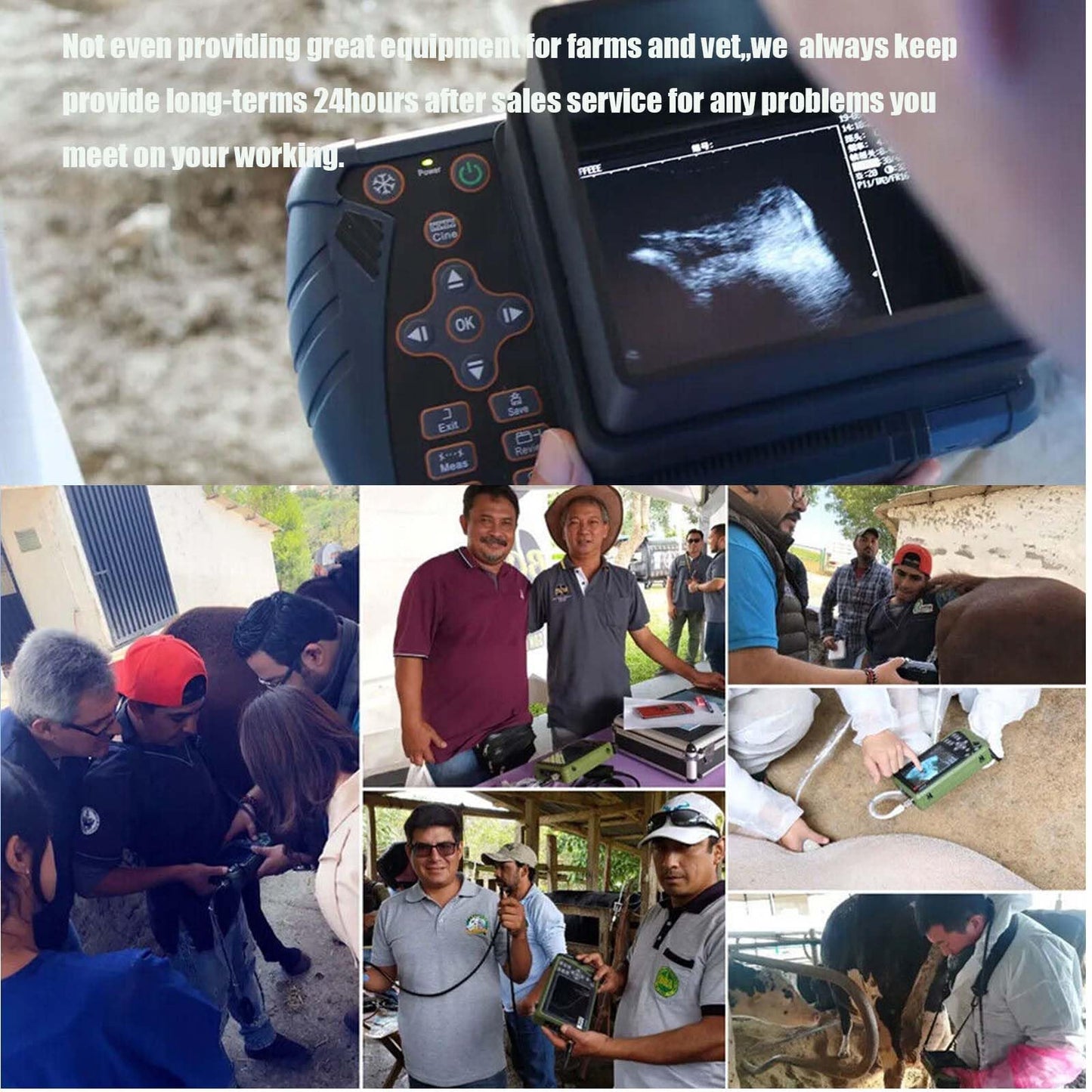 DAWEI Veterinary Ultrasound Machine for Pregnancy Portable Vet Handheld Scanner B-Ultra Sound Lightweight Ultrasound with 3.5Mhz Waterproof Probe for Pig,Sheep,Dog use