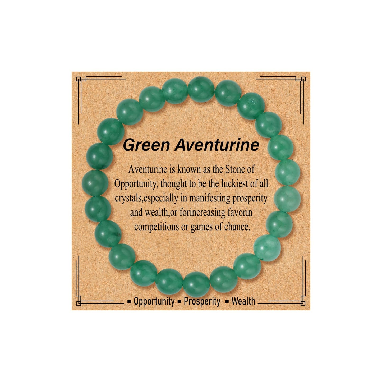 Kenailw Green Aventurine Crystal Bracelet for Women, Healing Crystal Bracelets for Spiritual Stress Relief, Natural Stone Stretch Beaded Jade Bracelet Jewelry Birthday Gifts