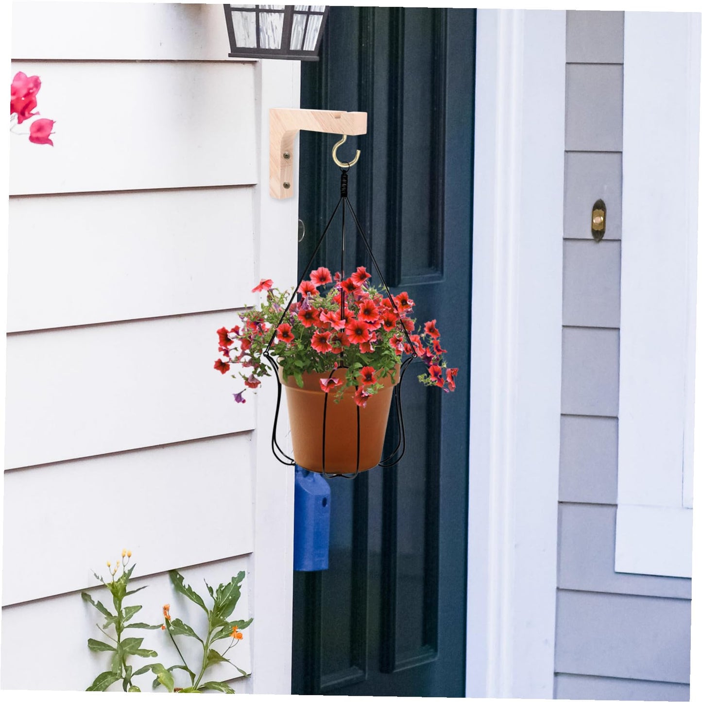 VICASKY Wood Hooks for Hanging Plants 2pcs Indoor Plant Hanger Brackets Wooden Wall Mount Heavy Duty for Garden Porch and Outdoor Use