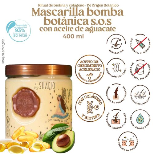 RITUAL BOTANICO Kit Crecimiento Acelerado y Reparación S.O.S.: Shampoo de Romero, Mascarilla para el Cabello con Colageno, Acondicionador Intensivo PLEX, Termoprotector para cabello (Obsequio TRENDY)