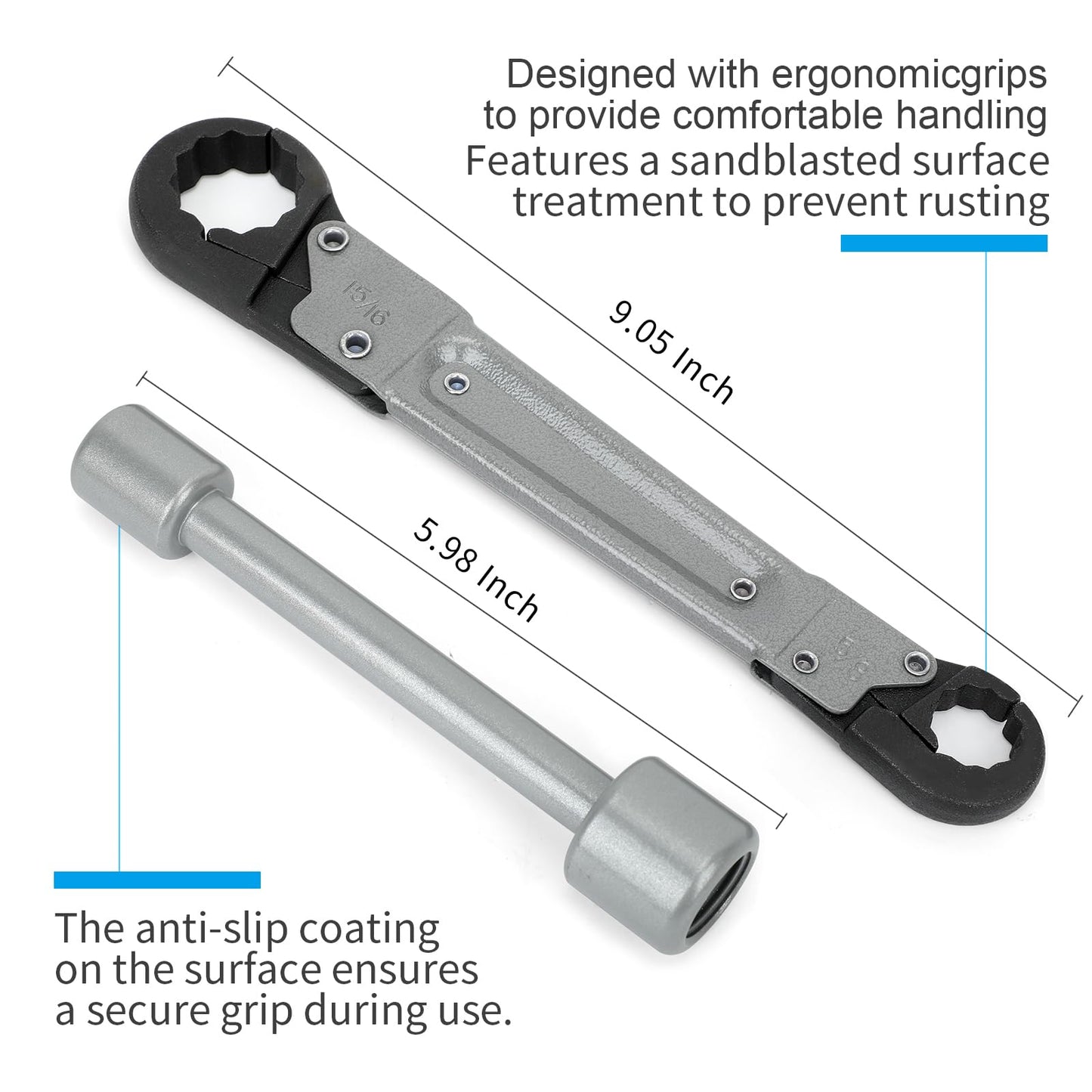 Holdly Plumbing Tools Angle Stop Wrench Kit – Adjustable Wrench Professional Plumber Tools for Installing New Compression Angle Stops and Removing Compression Rings-Silver Tool Kit