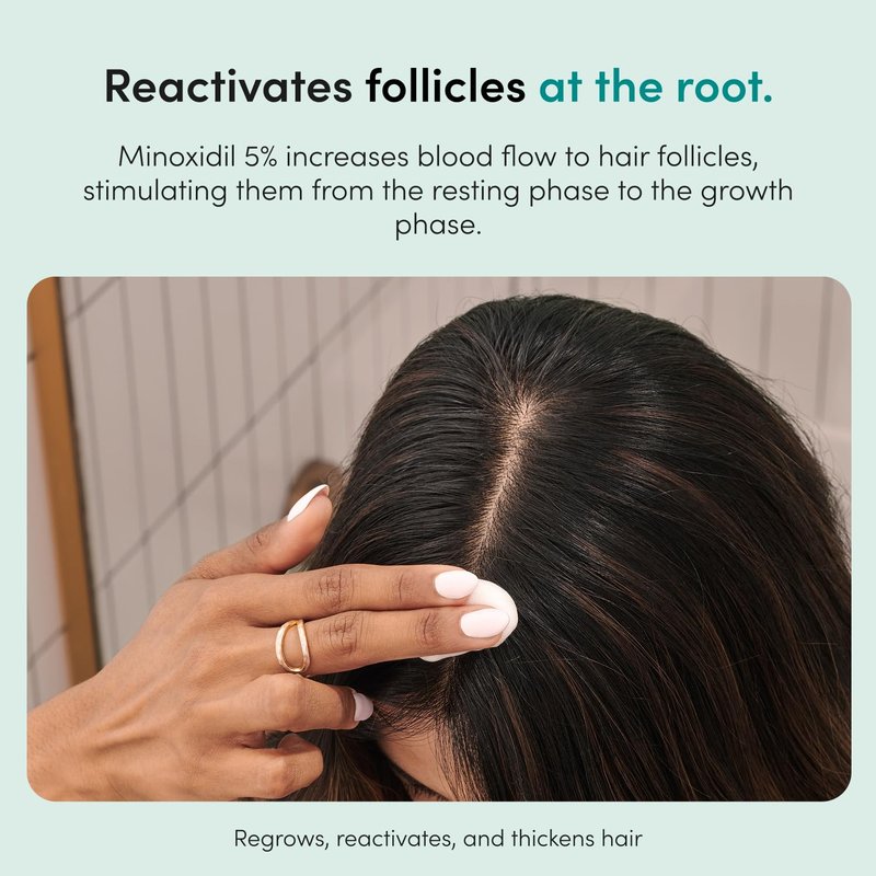 hers Minoxidil Solution - Hair Growth Treatment for Women - Clinically Proven to Reduce Hair Loss in 3-6 Months - Unscented