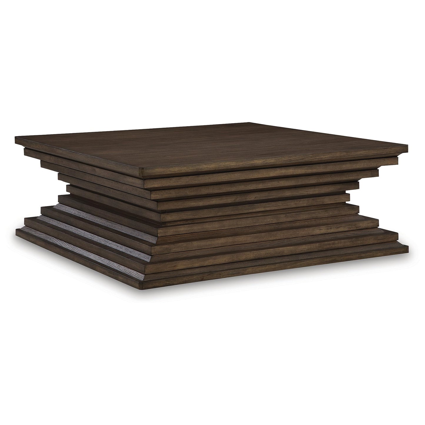 Signature Design by Ashley Hannodream Contemporary Cocktail Table with Pedestal Base, Dark Brown