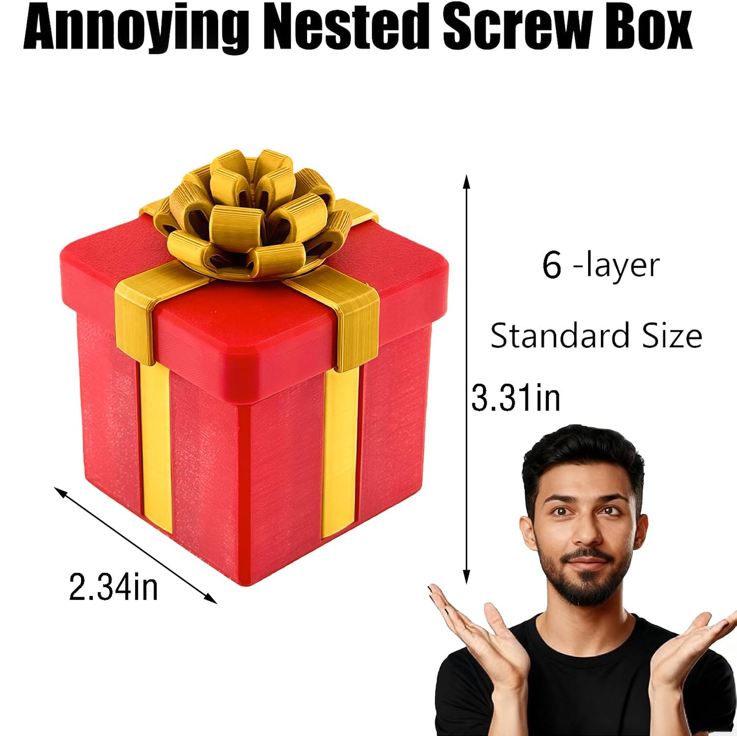 Annoying Gift Box with Screws,Prank Gifts,Puzzle Gift Box,Prank Gifts for Adults,Money Puzzle,Annoying Nested Screw Gift box,Reusable Perfect Money Puzzles for Birthday Christmas White Elephant Party
