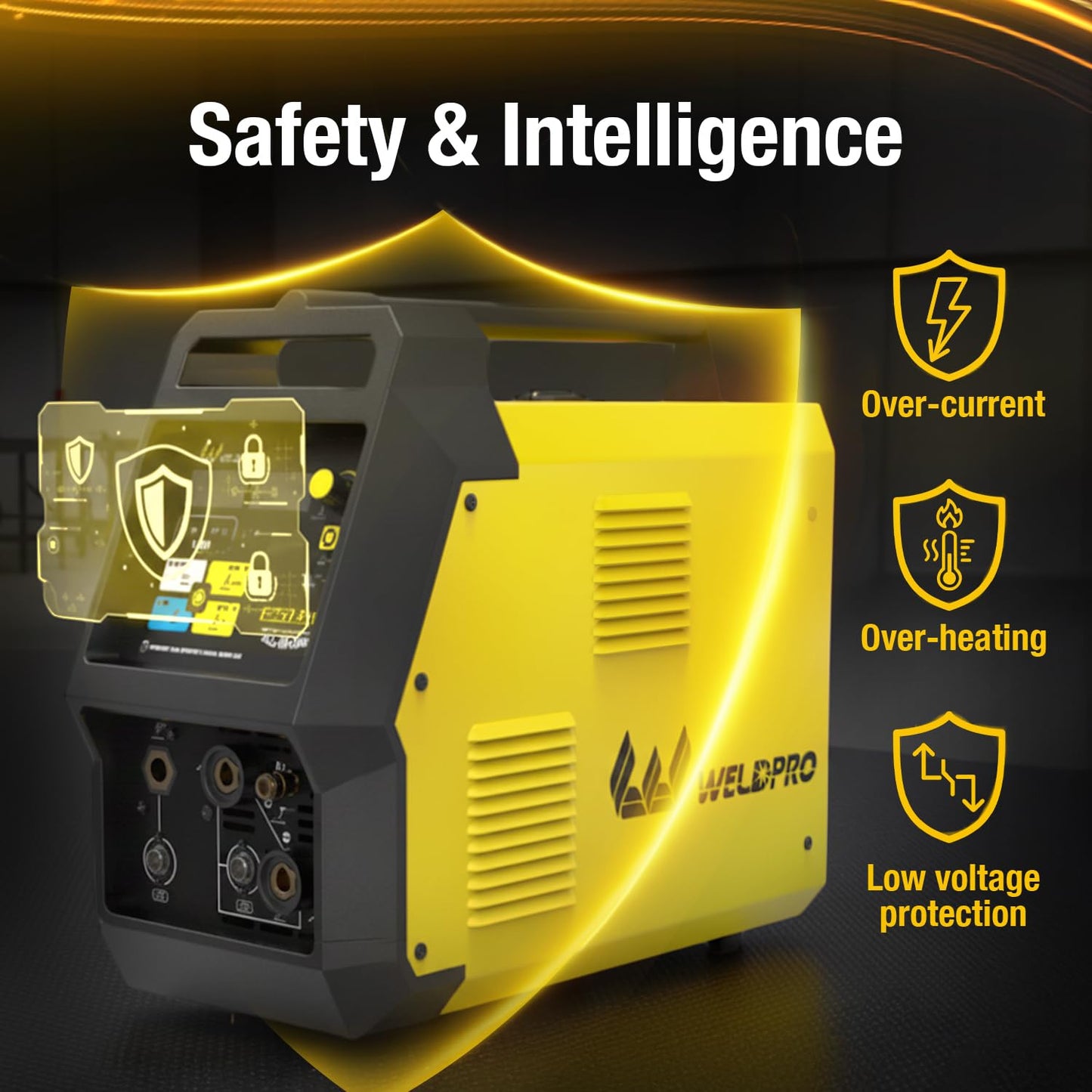 Weldpro 200A Multi Process MIG Welder, 6 in 1 MIG/Flux Core/Stick/Spool Gun/AC/DC TIG Welder 110V/220V, High Frequency Aluminum Welding Machine with Pulse/Balance/Frequency Control