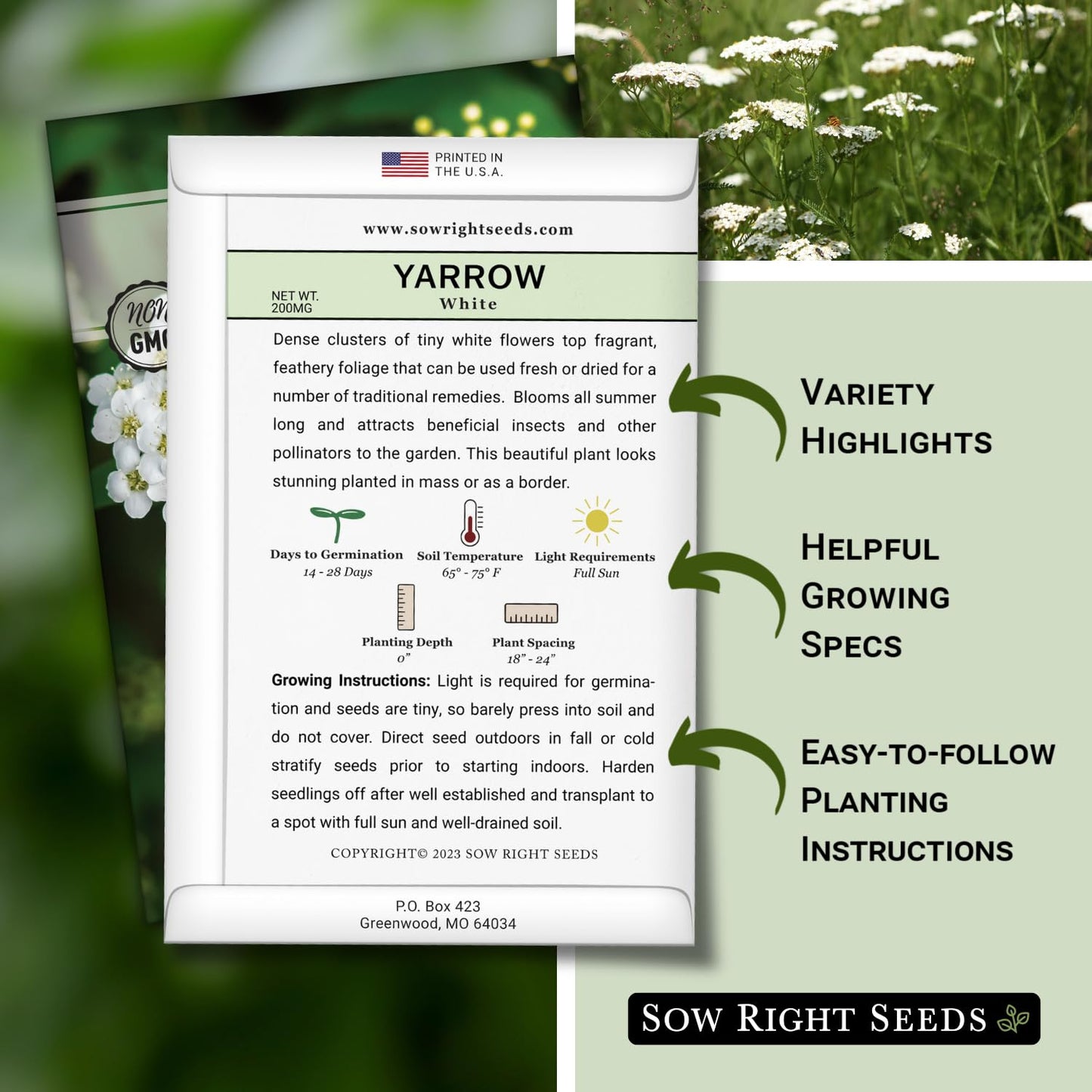Sow Right Seeds - Large Medicinal Herb Seed Collection for Planting - Chamomile, Echinacea, Lavender, Mint, Lovage, Lemon Balm, & More - Non-GMO Heirloom for Home Remedies, Teas, Tinctures
