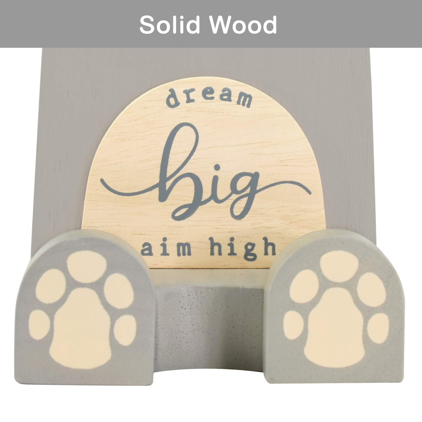 I'm Wood Multipurpose Eyeglass Phone Pen & Pencil Holder Stand Stationery Desk Box Organizer Accessories Decor Home Office Desktop Birthday Graduation Gifts “Dream Big Aim High” (Hippo)