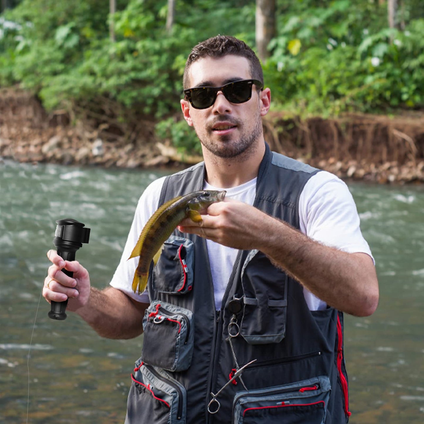 LIGHT JAY 2.0 Backpacker Survival Fishing Kit, Emergency Lightweight Fishing System for Travel, Hiking, Camping (Black)