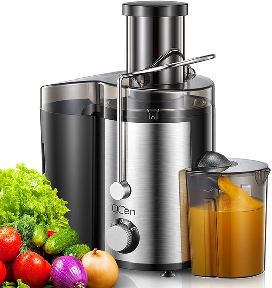 Juicer Machine, 800W Centrifugal Juicer Extractor with Wide Mouth for Fruit Vegetable, Easy to Clean, Stainless Steel, BPA-free (Black)