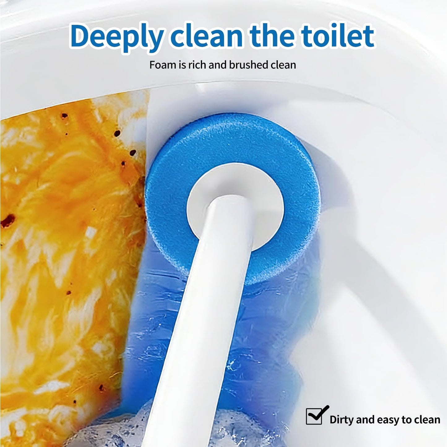 SOPAMI Disposable Toilet Cleaning System - Toilet Wand Kit with 16 High-Performance Refills, Wall Mounted Toilet Brush and Holder for Deep Cleaning Bathroom