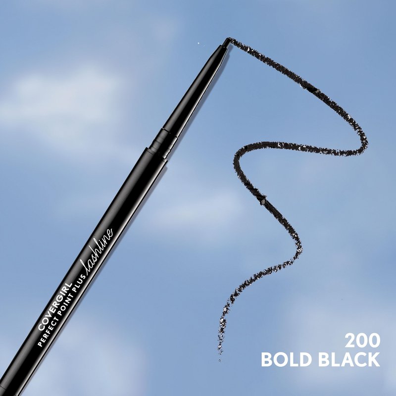 CoverGirl Perfect Point Plus Lashline, Bold Black, Micro Eye Pencil, Ultra-Precise 1.5 Millimeter Tip, Creamy Gel Formula, Clean & Vegan, Talc-Free, Waterproof, 0.002oz