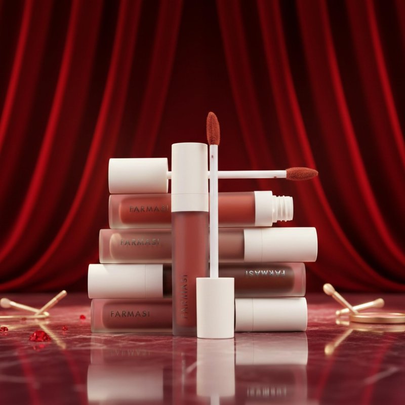 FARMASi Make Up Matte Liquid Lipstick, Long-Lasting and Ultra-comfortable, High-Impact, Lightweight, Organic, Pure Pigments (Super Star)