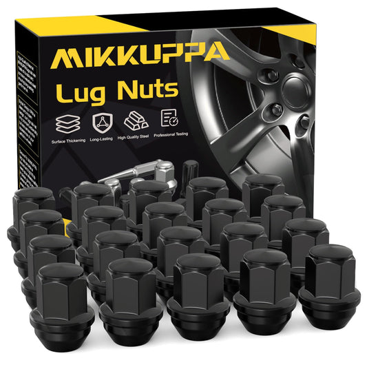 MIKKUPPA M14x1.5 OEM Lug Nuts, Replacement for 2015-2024 Ford Mustang Edge, 2020-2023 Explorer, 2022-2023 Maverick, 20 PCS Black Tire Nuts for Factory Style Wheels