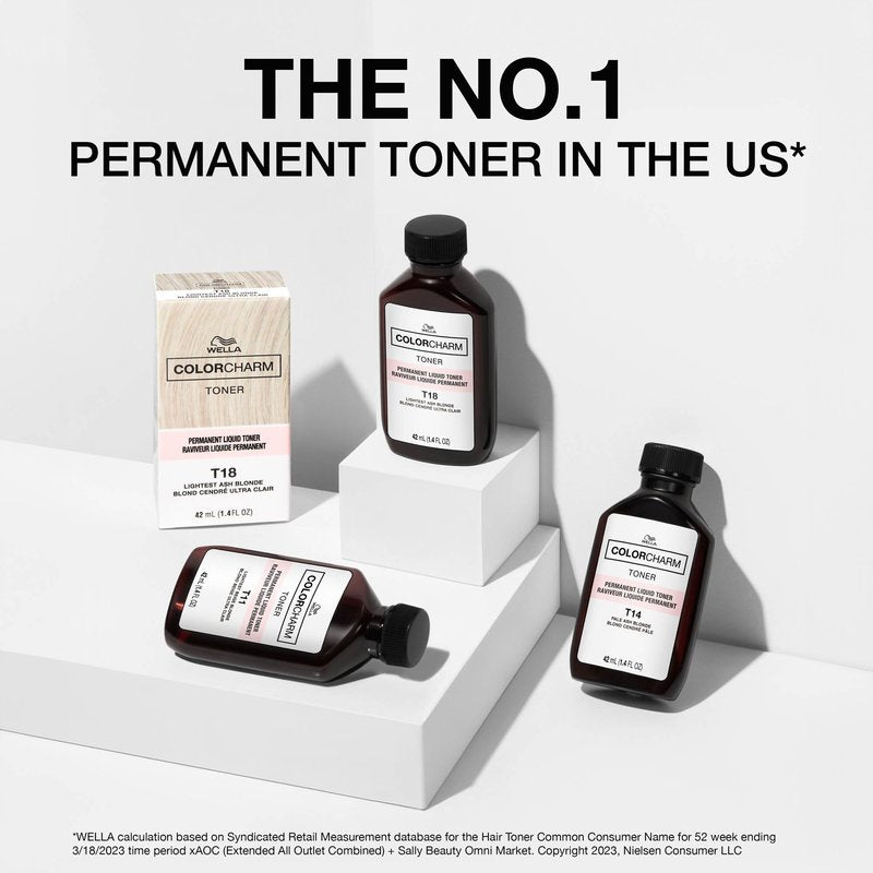 COLORCHARM Permanent Liquid Toners| Neutralize Brass| Free of Parabens| Vegan| T30 Sheer Golden Blonde| 1.4 Fl Oz