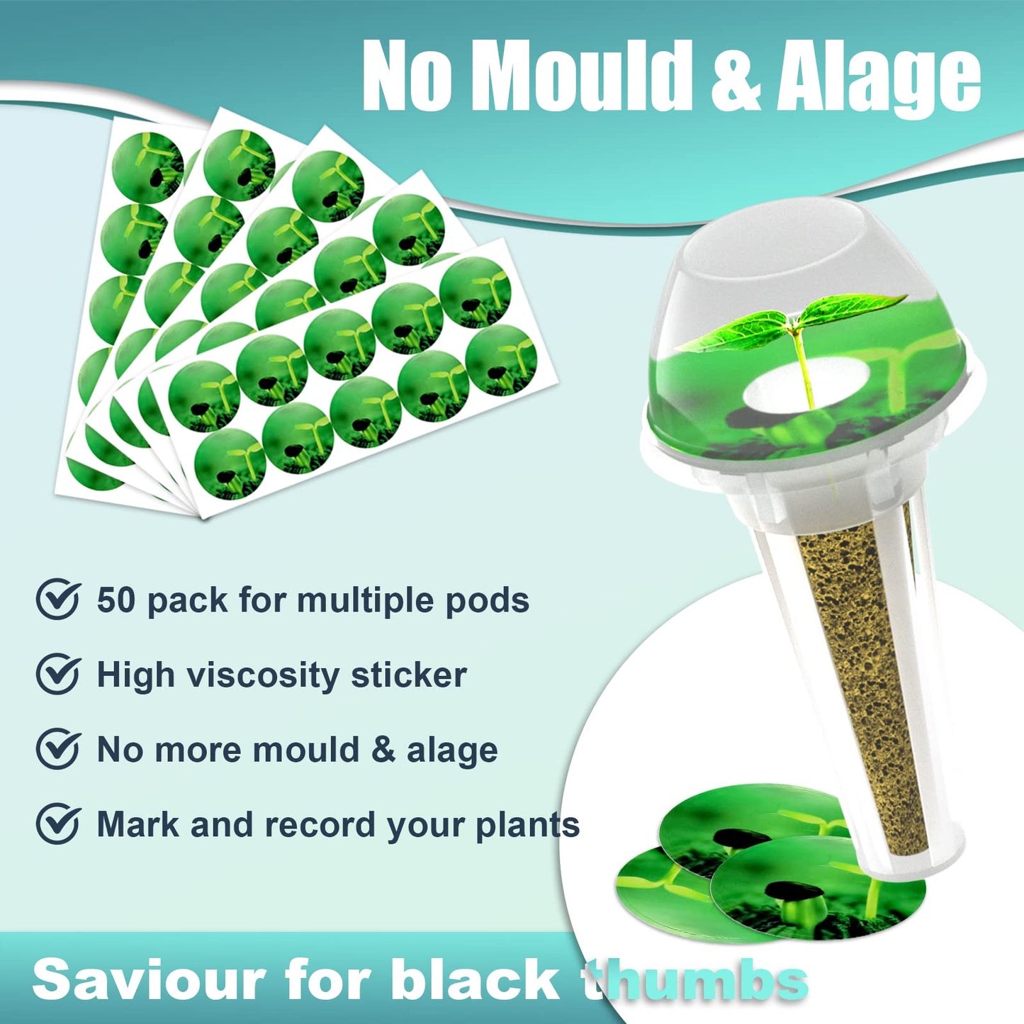 Haligo 150pcs Seed Pod Kit for Hydroponics, Grow Anything Kit with 100pcs Grow Sponges, 50pcs Pods Labels, Hydroponics Pods Replacement Compatible with Hydroponics Growing System from All Brands