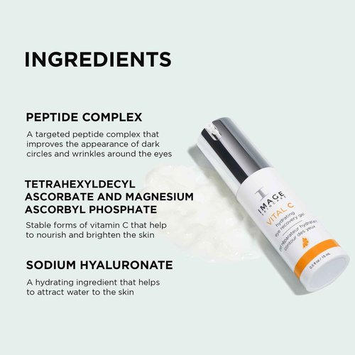 IMAGE Skincare, VITAL C Hydrating Eye Recovery Gel, With Vitamin C and Peptides to Reduce Appearance of Dark Circles, Bags, and Wrinkles Under Eyes, 0.5 fl oz