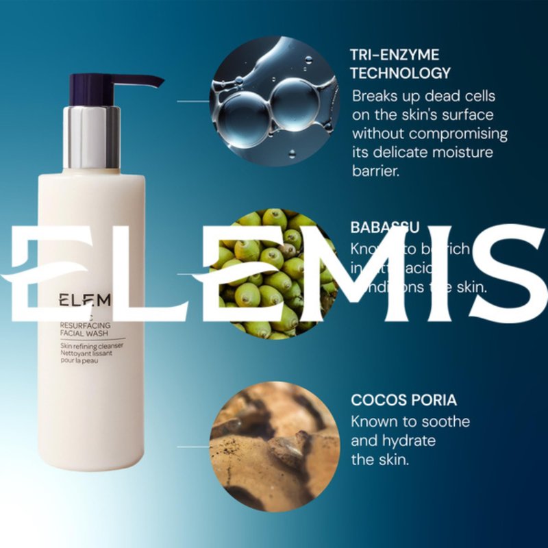ELEMIS Dynamic Resurfacing Facial Wash - Gentle Daily Gel Cleanser - Enzyme-Powered Skin Refining Formula - Sensitive Skin Friendly - 6.7 fl oz