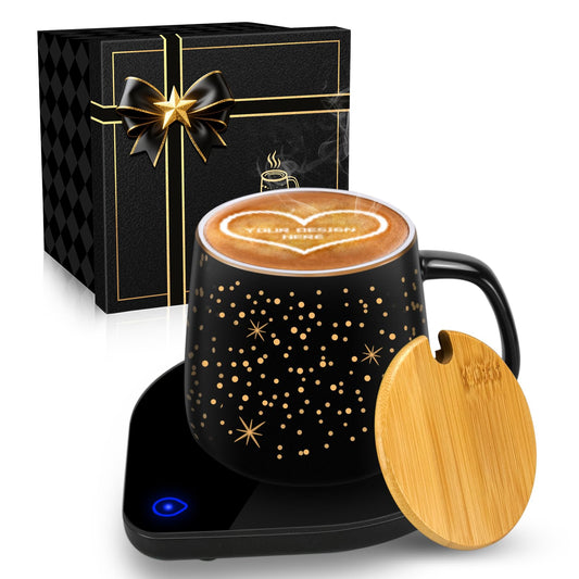 2025 Upgraded Coffee Warmer with Mug Set: Gifts for Christmas,Thanksgiving Coffee Cup with Warmer with 2 Temperature - Coffee Mug Warmer for Desk