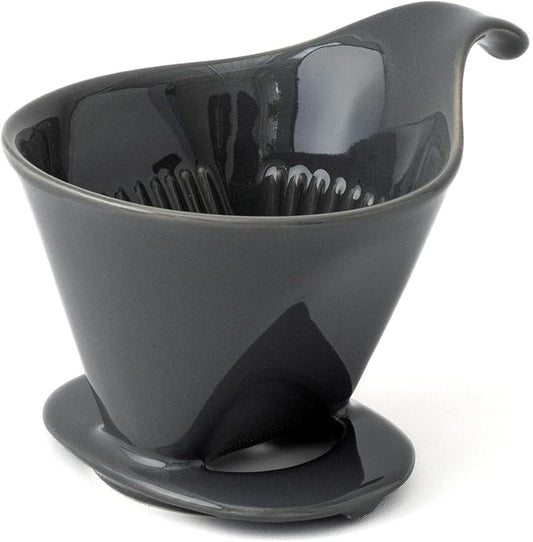 Zero Japan - Bee House Pour Over Coffee Dripper - Lead-Free & Cadmium-Free Ceramic Coffee Maker with Elegant Peek Hole, Drip Cone Brewer Coffee Gifts, Brewing Accessories - Steel Gray, Standard Size