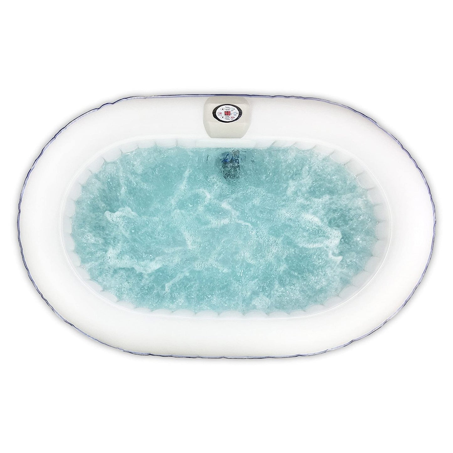 ALEKO Inflatable Hot Tub Spa | Personal High Powered Jetted Bubble | 145 Gallon | Brown and White | HTIO2BRWH