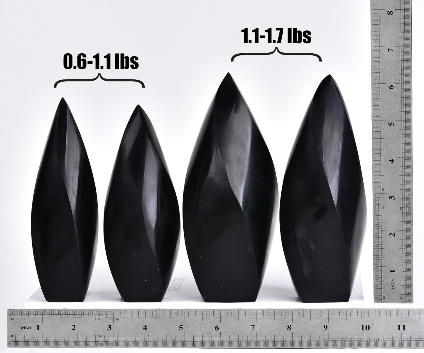 JIC Gem Large Healing Crystal Tower Black Obsidian 4 Sides Spiral Obelisk Point Energy Gemstone Home Decor 1.1-1.7 Lbs