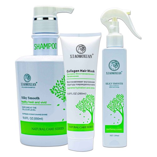 Xiaomoxuan Tea Tree Hair Mask for Frizzy Hair Care with Collagen Shampoo and Conditioner Set Sulfate Free Bundle