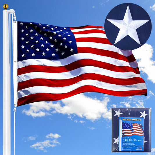 American Flag 4x6 Outdoor, American Flags for Outside 4x6 Heavy Duty Nylon USA Flags with Embroidered Stars,Vivid Color, Double Stitched 300D Nylon USA Flag for Indoor Outside Decoration