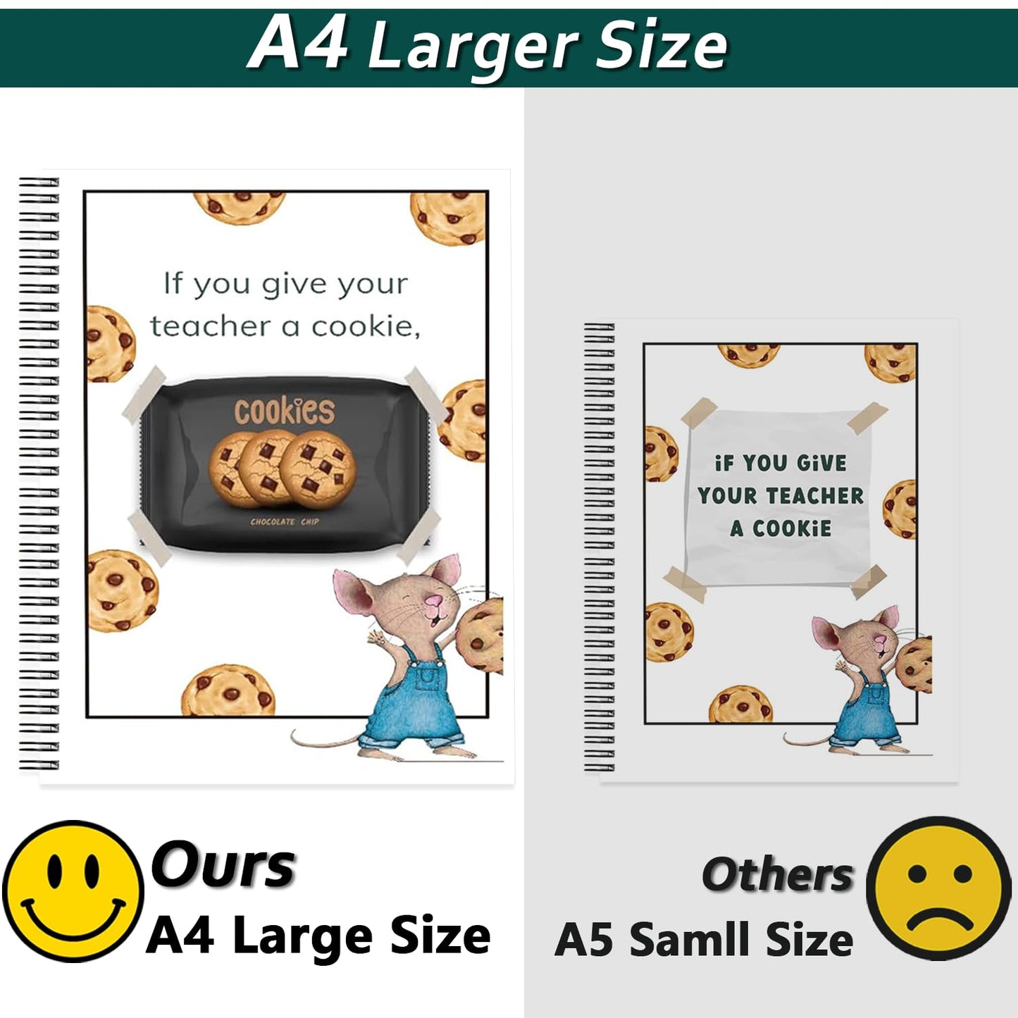 2Pack If You Give Your Teacher a Cookie Book Gifts – A4 Large Teacher Appreciation Gift Book, Unique Thank You Gift for Teachers, Perfect for Teacher's Day, Teacher Appreciation Week, Appreciation Gifts