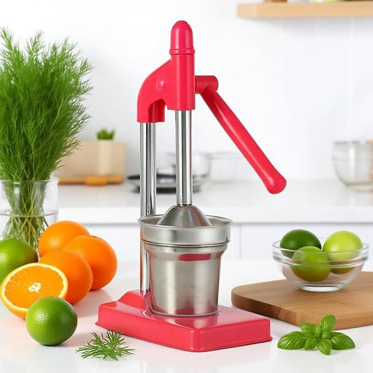 Cast Iron Hand Juicer, Manual Citrus Press, Heavy Duty Lime Lemon Orange Juicer for Fresh Juice, Easy Clean