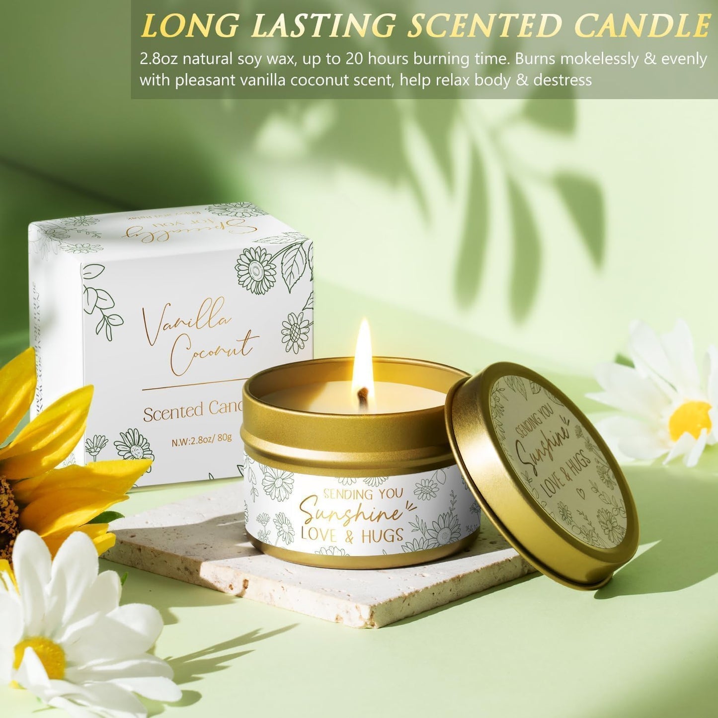 Birthday Gifts for Women Self Care Get Well Soon Gift Baskets, Spa Care Package Thinking of You Gift Set, Sympathy Inspirational Sunflower Mothers Day Easter Gifts for Women Her Mom Friend Sister Wife