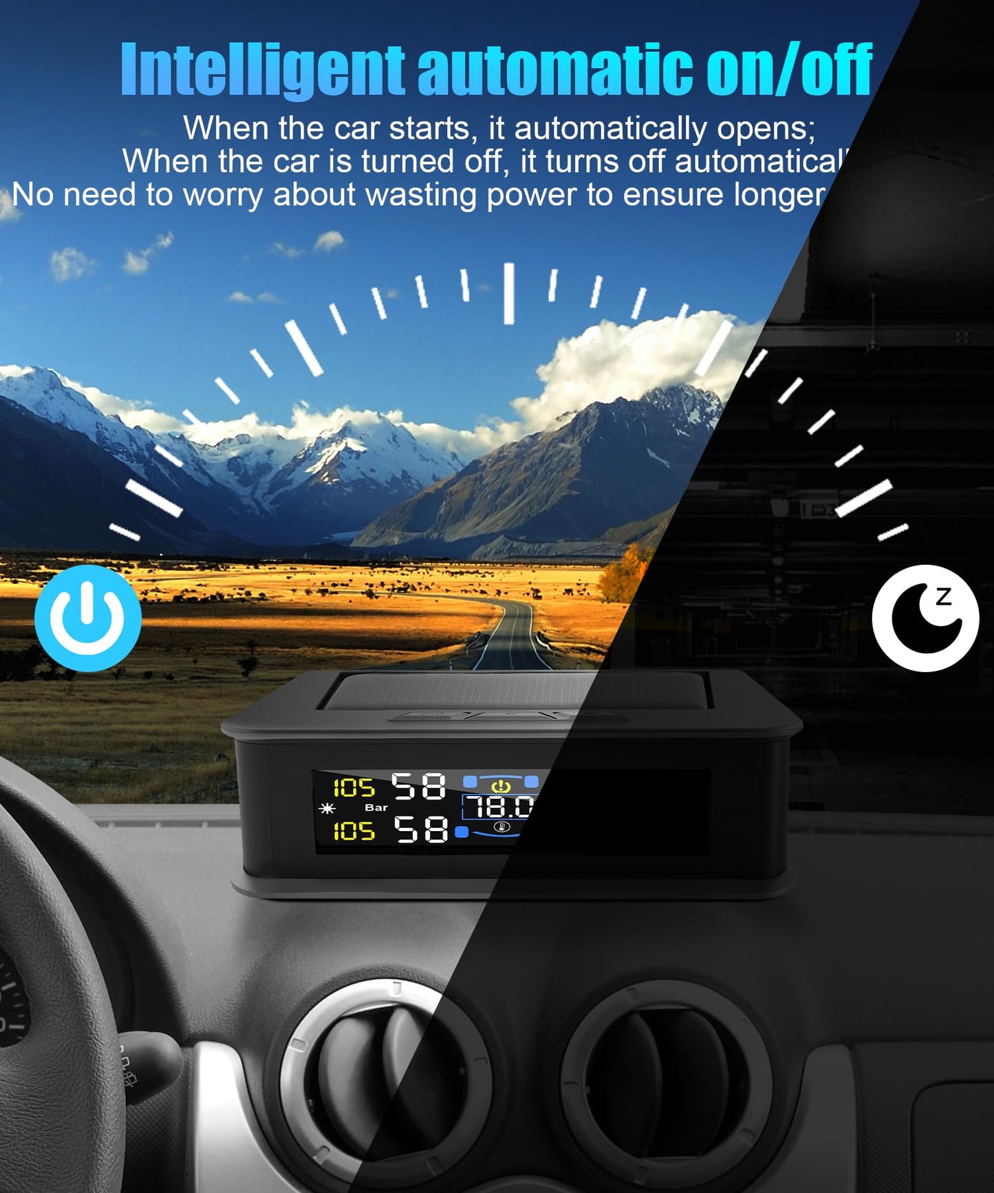 Tire Pressure Monitoring System, RV Tire Monitoring System with Solar Charge Tire Pressure Monitor Real-Time Display 2025 Updated tire pressure monitor system Interior Temperature Display for Rv Suv