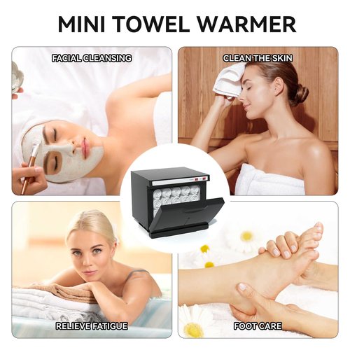 HYTOBP Hot Towel Warmer, Thermostatic Towel Heater, 2-in-1 Professional Towel Warmer Cabinet, Beauty Salon and Spa Towel Warmers for Facial(8L-Black)