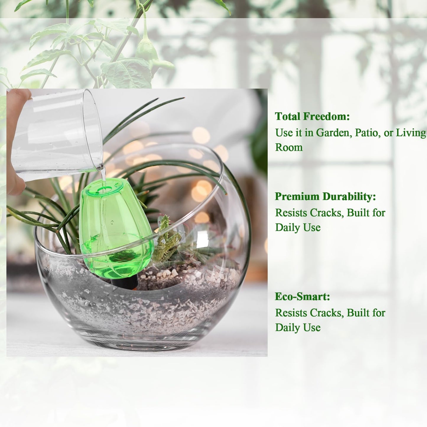6Pcs 16.9 oz Large Plant Self Watering Globes Top Fill Plastic Water Bulbs Slow Release Terracotta Self Watering Planter Insert Watering Devices System Water Spikes Stakes for Indoor Outdoor Plant