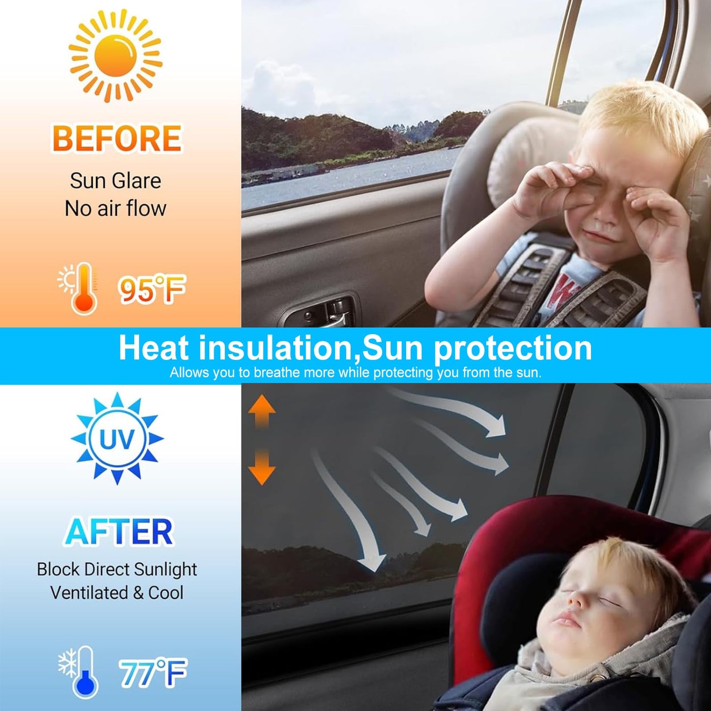 for Hummer EV SUV Accessories Car Side Window Shades&Rear Window Full Sun Shades Kit 8PCS Glare Breathable Car Privacy Curtains Block Light for Hummer EV SUV 2024-2026 (Foldable Heat Insulation Film)