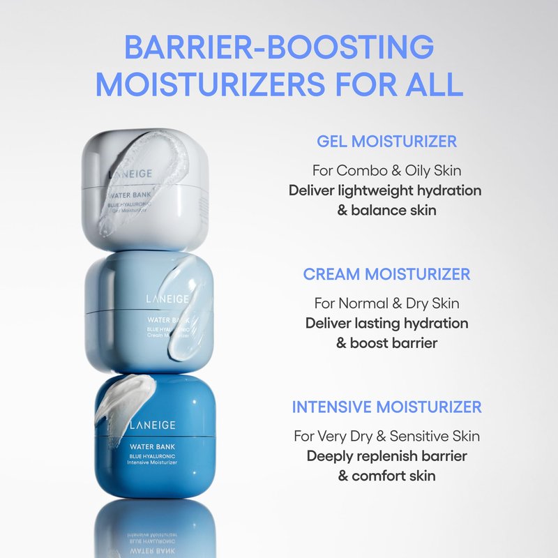LANEIGE Water Bank Blue Hyaluronic Cream Moisturizer Mini: Hydrating Korean Face Cream with Squalane & Ceramide for Skin Barrier Support, Dermatologist-Tested