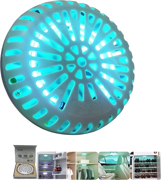 3W UV Deodorizer,Portable UV Light Cleaner,Smart Timer-Controlled Odor Elimination,360°Ultraviolet Bulb Design,for Refrigerators,Dish Cabinets,Storage Cabinets,Wardrobes,Shoe Cabinets,in Car,and More