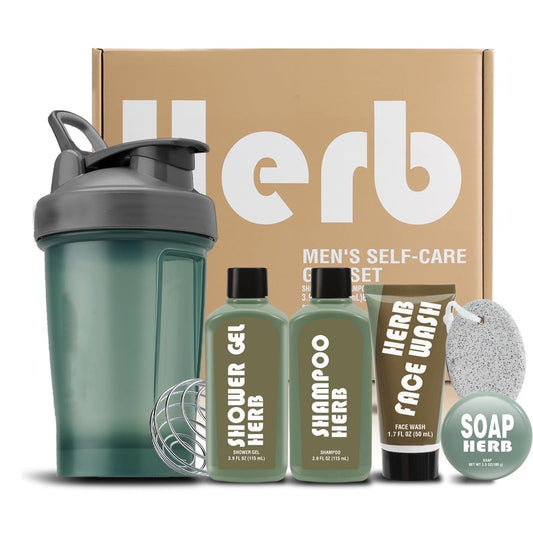 Fathers Day Gift 6 PCS Gifts For Men Fresh Herbal Scent Body Wash Sets, Mens Gift with Sport Water Bottle, Shower Gel, Face wash, Birthday Christmas Gifts For Him