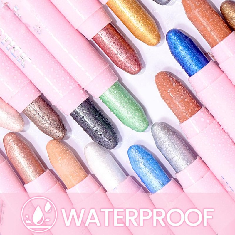 evpct 2Pcs Cream Eye Shadow Brightener Sticks Set for Eyes Waterproof, Pearl White & Silver Matte Cream Eyeshadow Applicator Stick Long Lasting Pigmented Eye Makeup sombras en crema para ojos 01 + 16