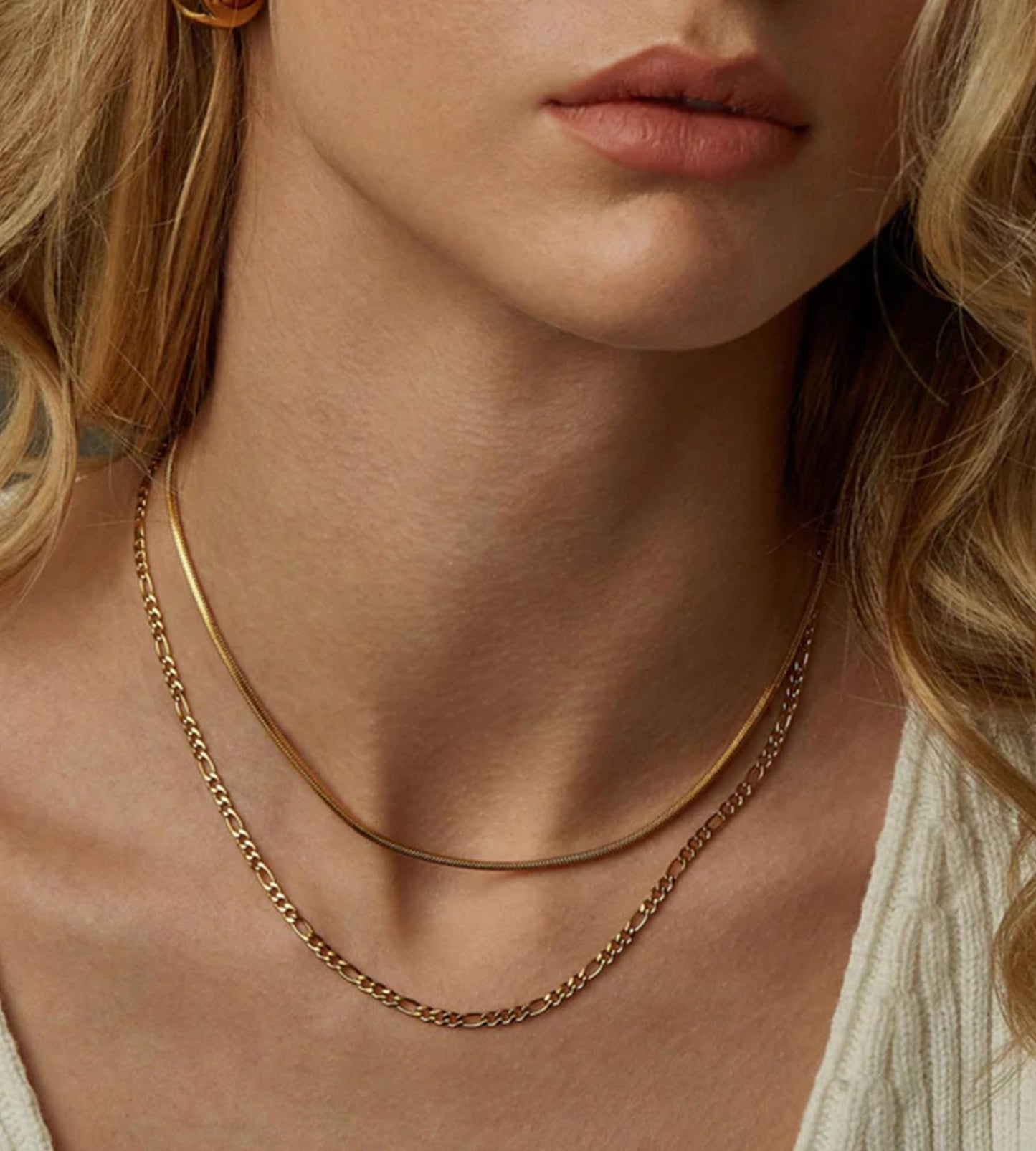 YEEZII Layered Gold Necklaces for Women Trendy, 3 Pcs 14K Gold Plated Choker Paperclip Box Chain Necklace, Stackable Women's Gold Pendant Necklaces Jewelry Set (Gold-3 pcs-Cross)