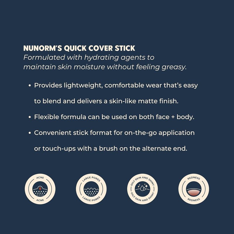 Foundation & Concealer Stick for Men - Full Coverage for Dark Circles & Blemishes | Non-Comedogenic 12-Beige