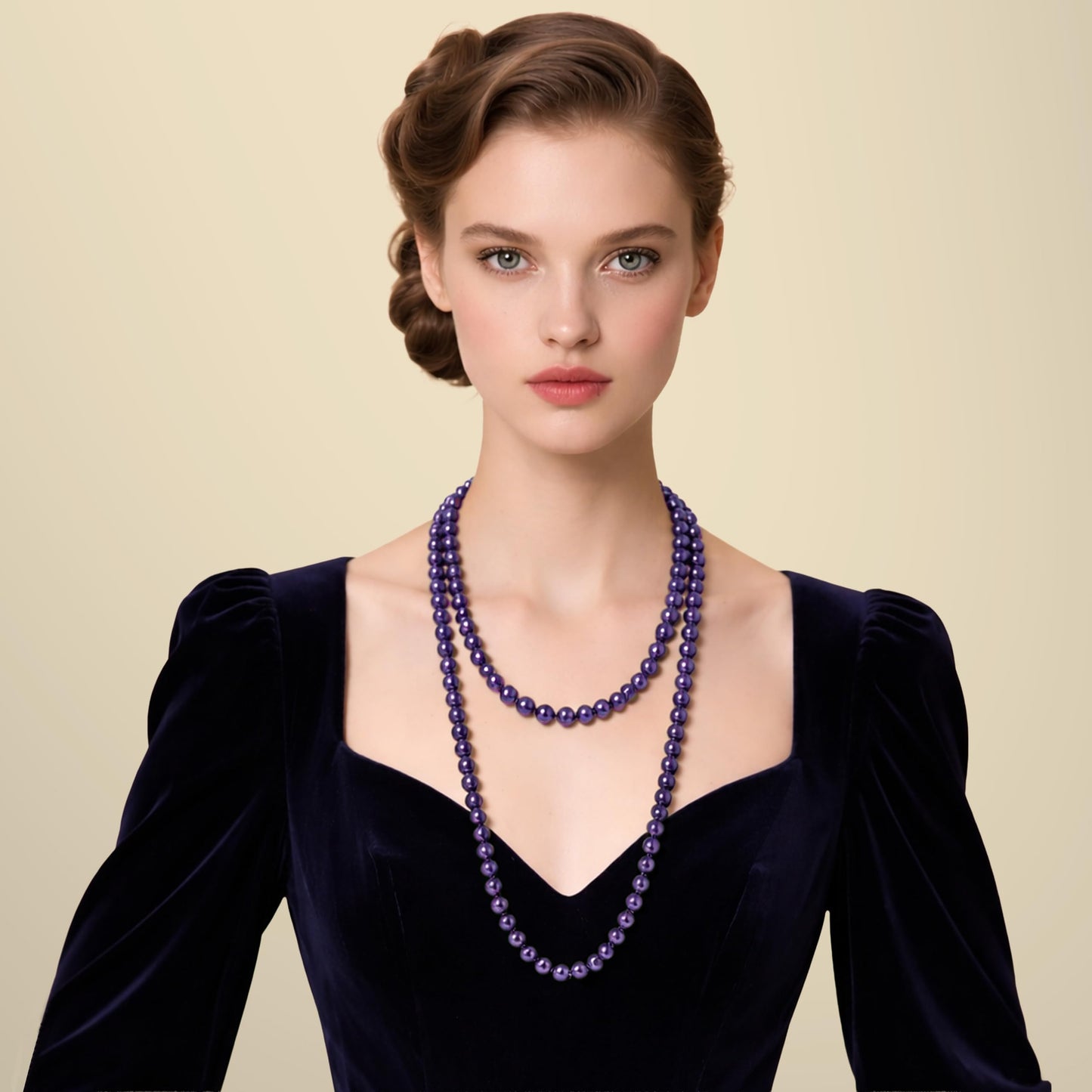 BABEYOND Long Pearl Necklace Faux Pearls Necklace Set Beaded Long Pearls Necklace 1920s Gatsby Costume Jewelry