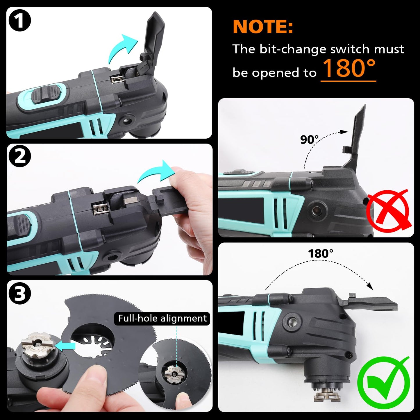 XSSIVE 3.2° Oscillating Multi-Tool Kit with Quick-Change & 6-Speed | 2.5A Motor for Smooth Cutting, Sanding, Scraping | Low Vibration & 17pc All-in-One Kit