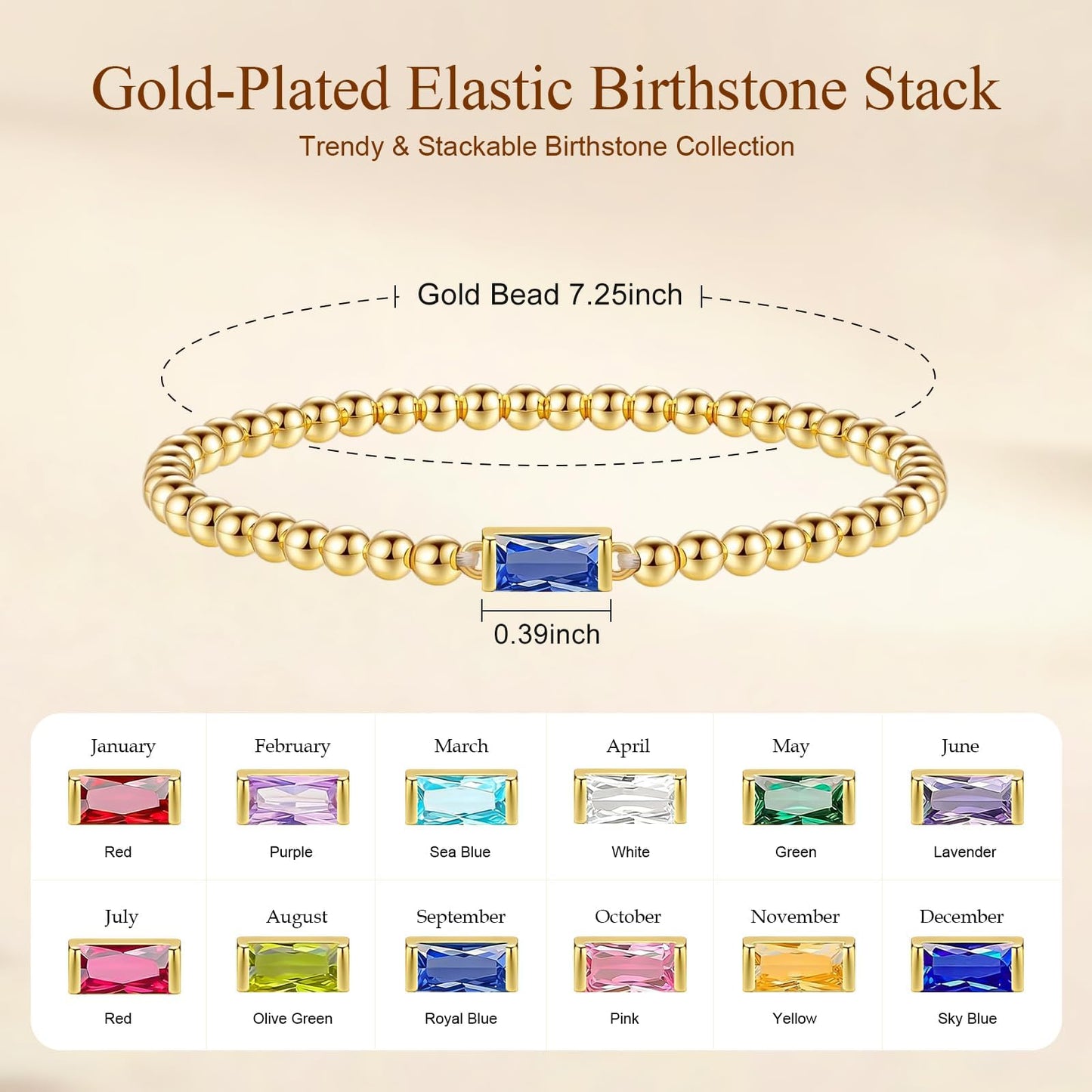 5 PCS Gold Bracelets for Women, Dainty Birthstone Bracelet 14K Gold Plated Stackable Paperclip Cuban Link Chain Bead Bracelets, Fashion Trendy Jewelry Sets Birthday Gifts