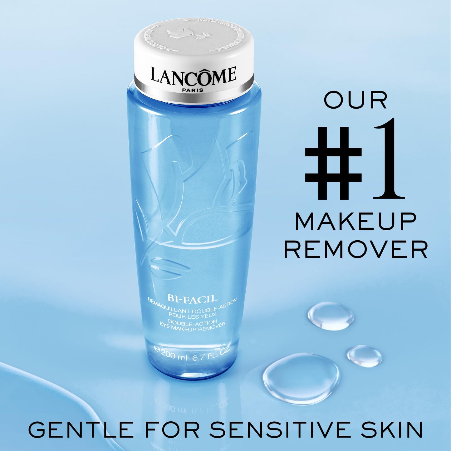 Lancôme Bi-Facil Double Action Eye Makeup Remover | Waterproof Makeup Remover for All Skin Types & Sensitive Eyes | Gentle, Non-Greasy Formula with Bi-Phase Technology | 6.7 Fl Oz