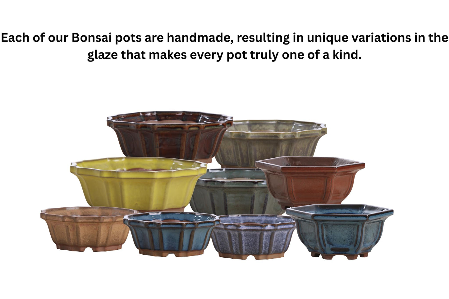 Willow Bonsai Ceramics Flower Design Bonsai Pot, 4.5inch Diameter, Plant Container, Succulant Pot, High Fired Ceramic Stoneware, Frost Proof, Handmade (Denim)
