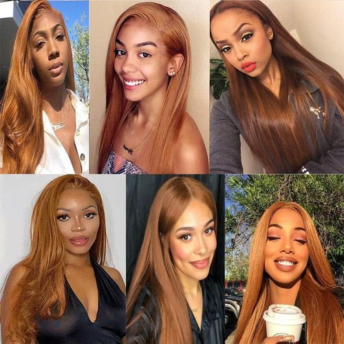 Giginger Bundles Human Hair 18 20 22 Inch Color 30 Light Brown Straight Bundles Human Hair Unprocessed Quick Weave Soft Sewn In Hair Extensions for Black Women
