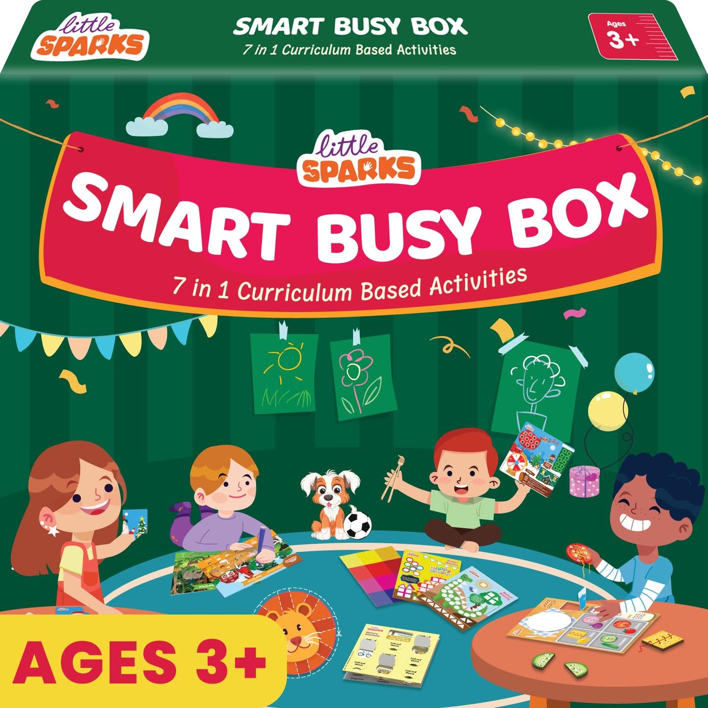 Smartivity Montessori Based Busy Box for 3,4,5 Years Old Boys and Girls I 7in1 Preschool Learning Activity Kit for Toddlers 3-6 I for Kids I Educational Toy I Vocabulary, Fine Motor&Scissor Skills