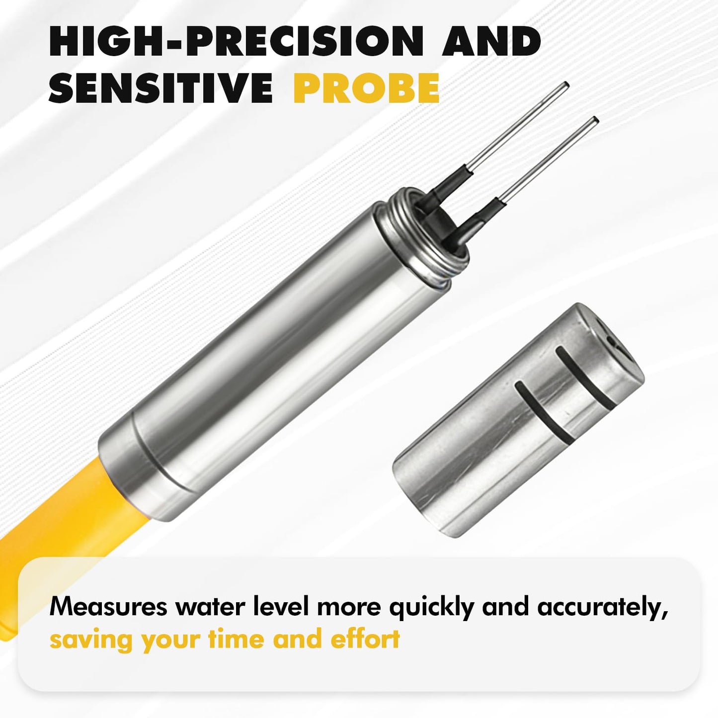 YJINGRUI Updated Water Level Meter, Water Well Measurement, Water Level Gauge with Stainless Steel Probe, 110 Decibel buzzers, Flash Indicator Light and Switch (10 m)