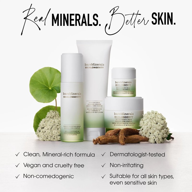 bareMinerals SKINLONGEVITY Barrier Boosting Serum, Hydrating Face Serum with Niacinamide, Strengthens Skin Barrier, Improves Texture, Suitable for All Skin Types, 30ml